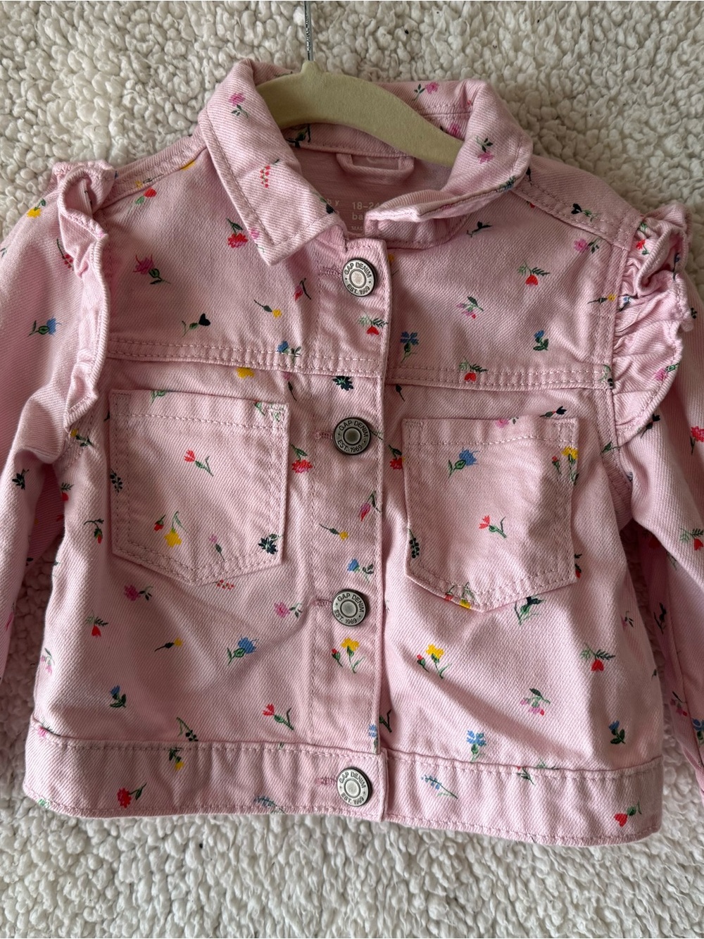 GAP Pink Floral Jean Jacket for Kids
